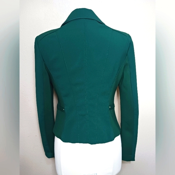 NWT WHBM Moto Jacket Bottle Green Size 8 - Picture 7 of 8